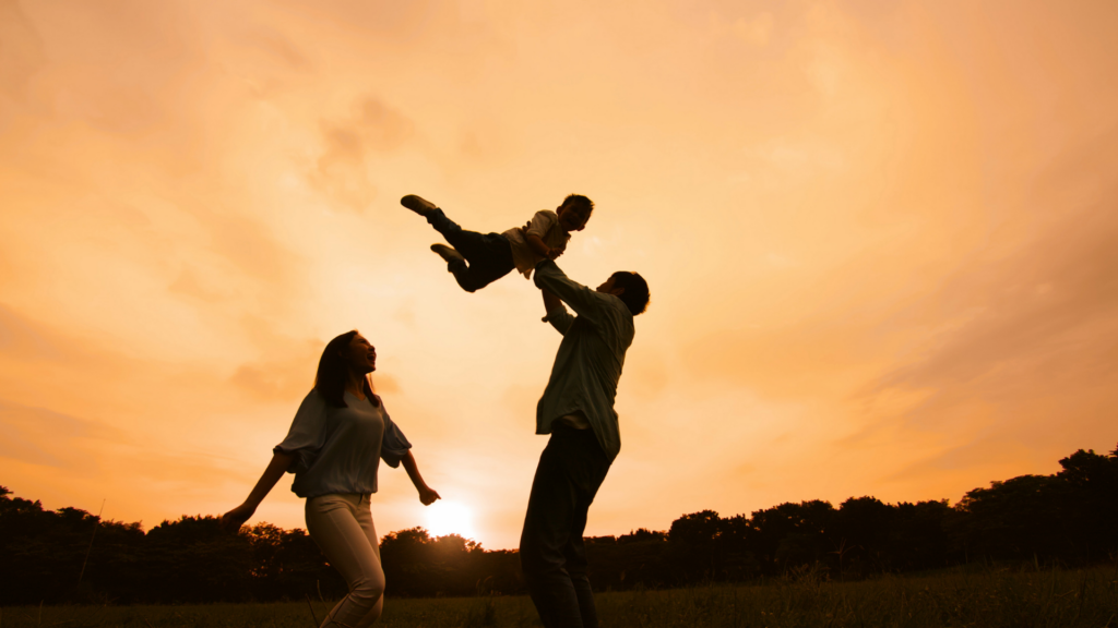 moment joyeux en famille